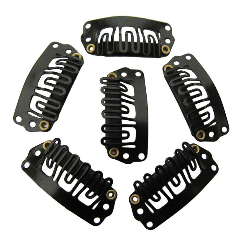 Stainless Steel Wig Clips 6 Teeth Snap Comb Hair Extension-Clips 28mm Hot 20 Pcs