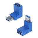 2 Pieces 90 Degree USB 3.0 up Down Male to Female Extension Adapter Coupler