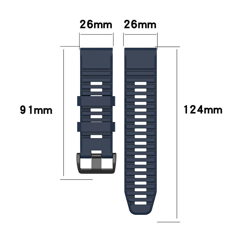 For Garmin Fenix 6X 6X Pro 5X 5X Plus 3 HR 26mm Silicone Strap Band Bracelet