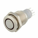 12V Red LED Metal Switch Push Button Latching Momentary 16mm S3L4