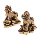 Set Of 2Pcs Bronze Chi Lin/Qi Lin Wealth Prosperity