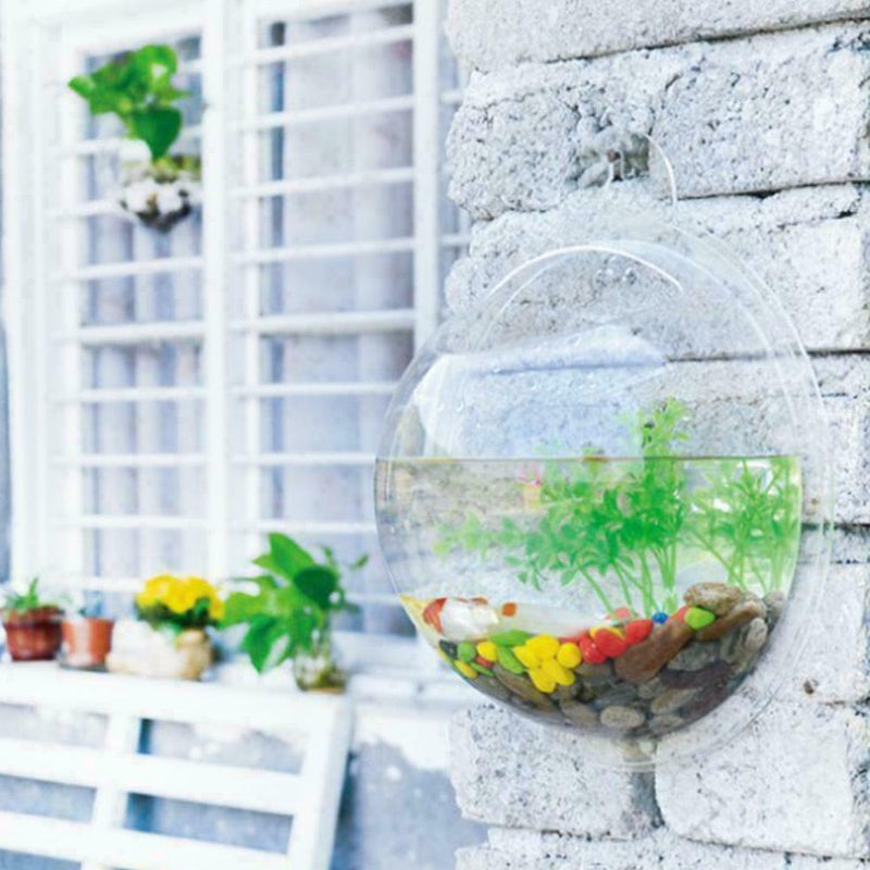 Wall Mounted Fish Tank Bubble Hanging Terrarium New Betta Aquari Goldf O3C8