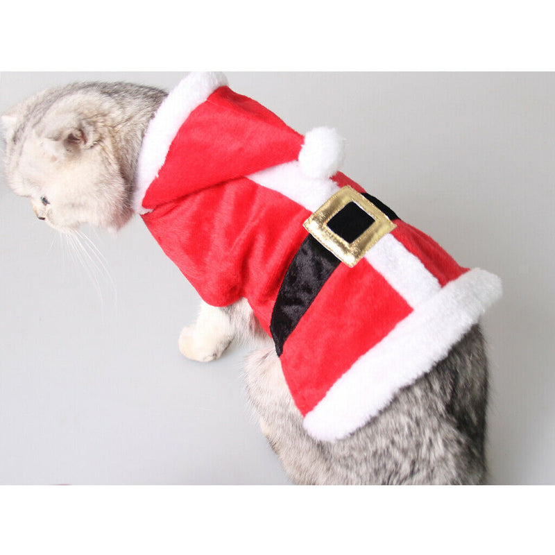 Cute Pet Christmas Custumes Cat Santa Sut Pet Xmas Hoodies