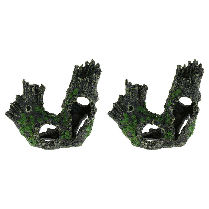 2pcs Turtle Terrapin Vivarium Underwater Trunk Reptile Terrarium Hideaway Hut