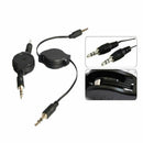 2PCS Black Telescopic 3.5mm AUX Car Audio Cable Right Angle 3.5MM Male To Female