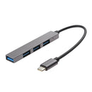 4 Ports USB 3.1 To USB-C Adapter Type-C Hub For Mobile Phone Laptop Gray