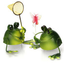 4-Pack Creative Cartoon Iron Frog Bed Office Desk Home Garden Decoration, Funny