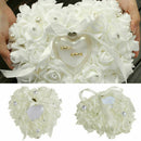 Personalized Wedding Rose HeartShaped Ring Box Bearer Holder Pillow Cushion S6B4