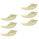 6Pcs Bulk Golden Filigree Angel Wings Charms Pendant Jewelry DIY Making Findings
