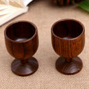 Natural Wooden Goblet Red Wine Cup Beer Mug Party Groomsmen Brown Gift Free