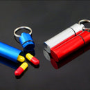 Waterproof Aluminum Medicine Pill Box Case Bottle Holder Container Keychain  3C