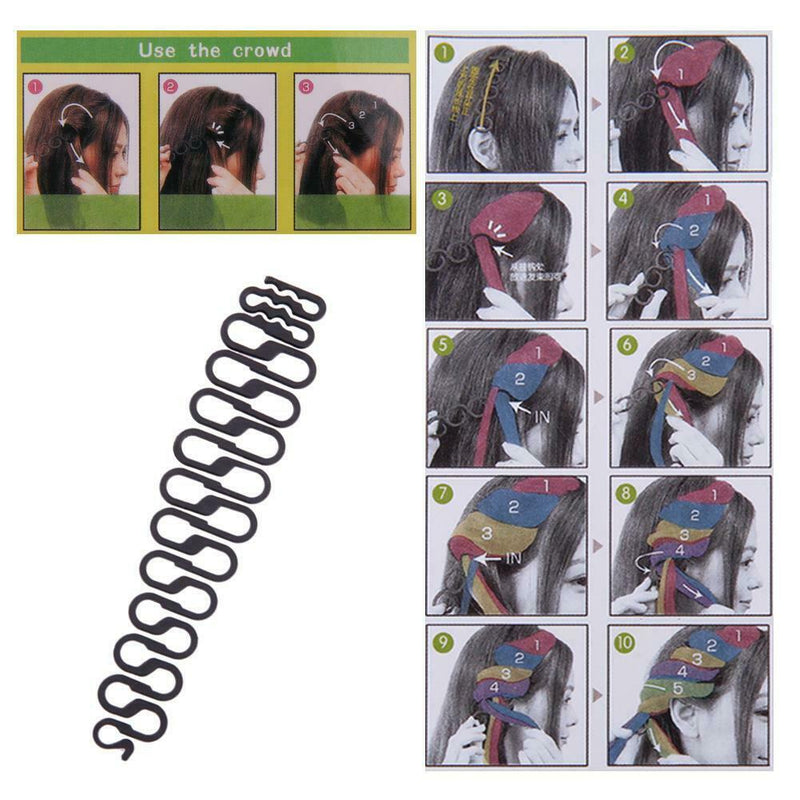 1pc Women Hair Styling Clip Braid Maker Bun Fashion Tool Hair Accessories A