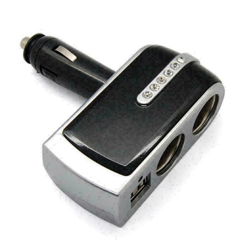 Dual USB 2 Way Car Cigarette Lighter Socket Splitter DC U0F9 Adapter Charge R6K7