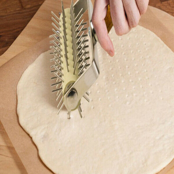 Stainless Steel Wheel Pizza Bread Needle Punchers Roller Pie Pastry Dough P Y3X9
