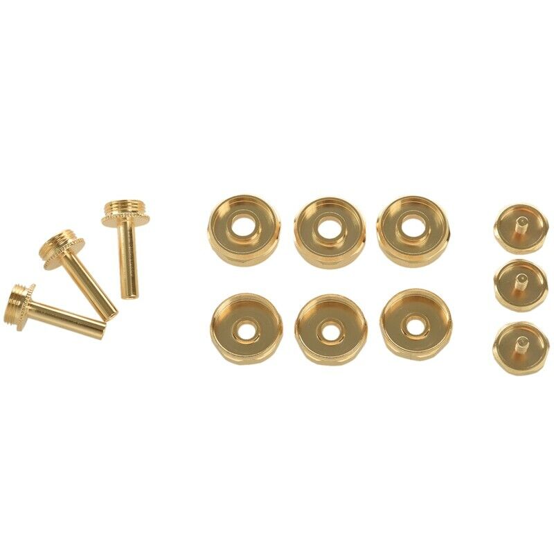 Practical Metal Golden Trumpet Cap Screw Cover Buttons Connecting Rods Pack