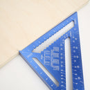 12 inch Metric Aluminum Alloy Triangular Measuring Ruler Angle Protractor