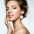 Retro Woven Circle Dangle Ear Stud Women Rattan Geometric Earrings Jewelry