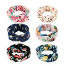 6pcs Women Elastic Headband Printed Hair Band Knotted Headdress Headwear A