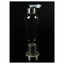 Glass Sport Water Bottle with Tea Filter Infuser Protective Bag 550ml Grey Z8X1