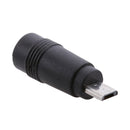 5 Packs Micro USB Male to 5.5x2.1mm Female DC Power Plug Charger Converter Black