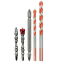 5pcs/set Threaded Triangle Tungsten Steel Wall Tile Concrete Drilling Bit