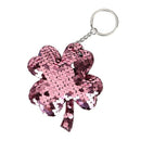 5X(Four Leaf Clover Key Ring Keychain Glitter Pompom Sequins Key Chain Gif K3A6)