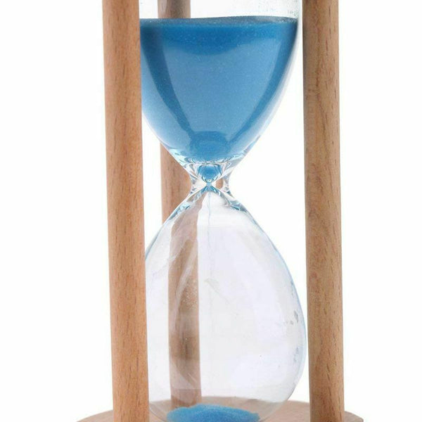 Blue hourglass wooden frame -15 minutes W7H3