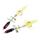 2PCS Long Casting Spinner Bait Metal Fishing Lure w/ Double Tail Propeller TO