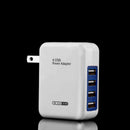 White Plastic 2.1A 4 Ports Usb Portable Home Travel Wall Charger Ac Power A