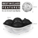 Ice Block Trays, Large Ice Sphere Mold Tray for Whiskey Ice Ball Maker with