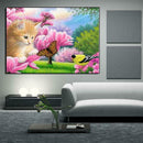 Butterfly Cat 5D Diamond DIY Painting Kit Home Decor Craft 40 X 30cm