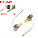 2Pcs 55W 12V H3 Headlight Golden Yellow Car Light White Fog Halogen Bulb JR