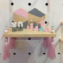 Shelf Wall Shelf Storage Shelf Child Ins Nordic Style Solid Wood Macaroon B