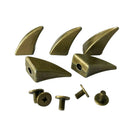 5 Pieces Horn Shape Screwback Rivets Stud Spikes for Leather Craft Bronze