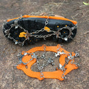1 Pair Traction Cleats Ski Snow Ice Grip Spike Crampons 18 Teeth Orange L