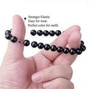 Natural 8mm Black Onyx Stone Gemstones Healing Energy Stretch Beaded Bracelet AU