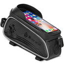Bicycle Phone Bag Waterproof MTB Bike Front Tube Touch Screen Bag (Black)