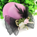 Pink Xmas Cocktail Party Wedding Feather Mini Top Hat Bow Fascinator Hair Clip