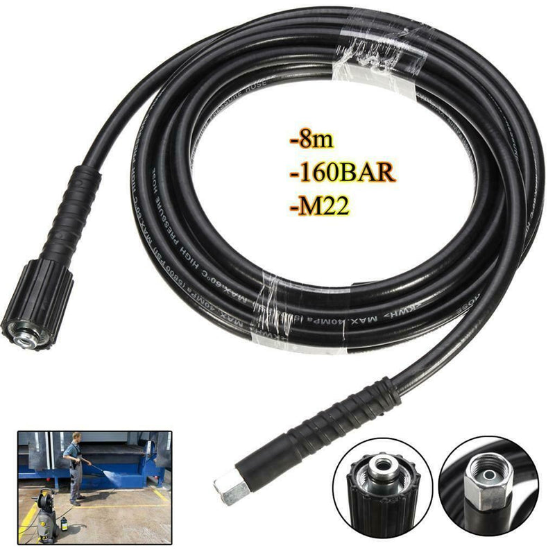 8m 26Ft High Pressure Washer Hose Jet Replacement For Pressure Washer 160bar
