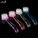 Monja Nail Art Dust Remover Powder Cleaning Brush Clear Plastic Round Head