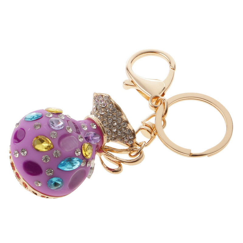 Opal Money Purse Keychain Charm Pendant Handbag Bag Keychain Key Ring Purple
