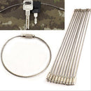 10x Stainless Steel EDC Cable Wire Loop Luggage Tag Key Chain Ring Screw LocA3C