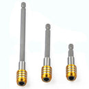 3Pc Length Quick Release Magnetic Bit Holder 1/4 inch Hex Shank Electric Sc