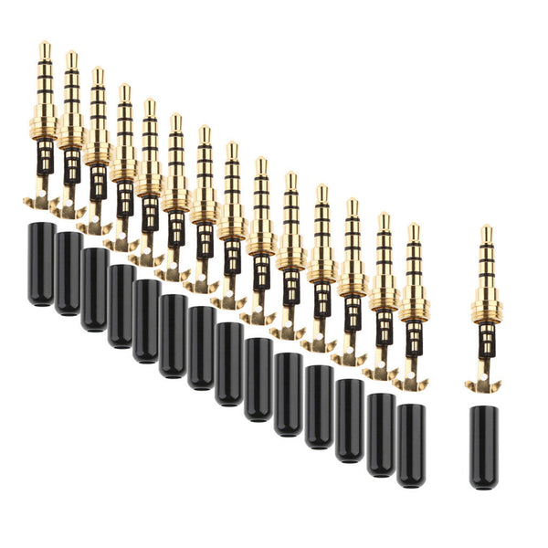 Replacement Pack Of 15 TRS Plugs 3.5mm Solder Type DIY Audio Cable Headphone