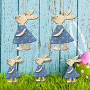 Nordic Wooden Easter Rabbit Pendant Festival Party Hanging Ornament Decor A