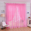 Rose Pattern Voile Organdy Window Door Drape Sheer Curtain Home Decor Pink