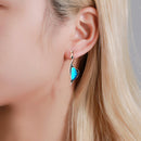 Creative Swan Turquoise Dangle Earrings Ethnic Style Women Ear Hook Jewelry