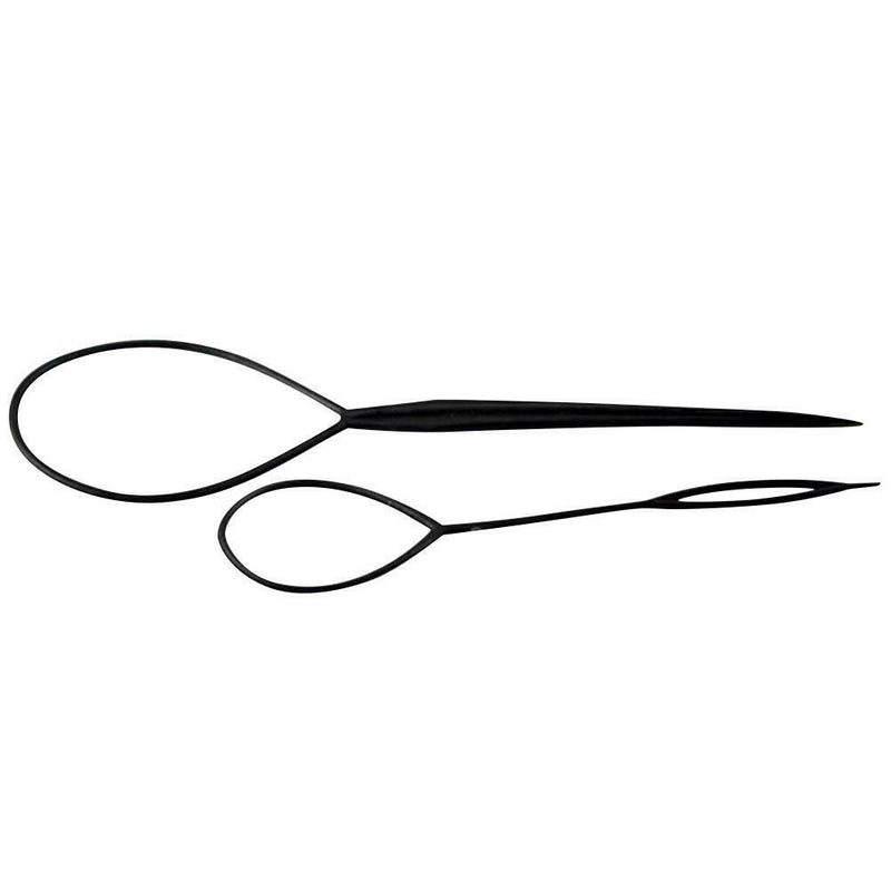 2PC Black Hair Tail Kit Styling Topsy Making Ponytail Styling Tool Braided JP45