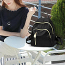 Women Casual Oxford Mini Backpack Preppy Chic Girls School Backpack Black