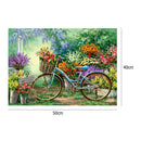 5D DIY Full Drill Diamond Painting Garden Bike Cross Stitch Kit (40x50cm)